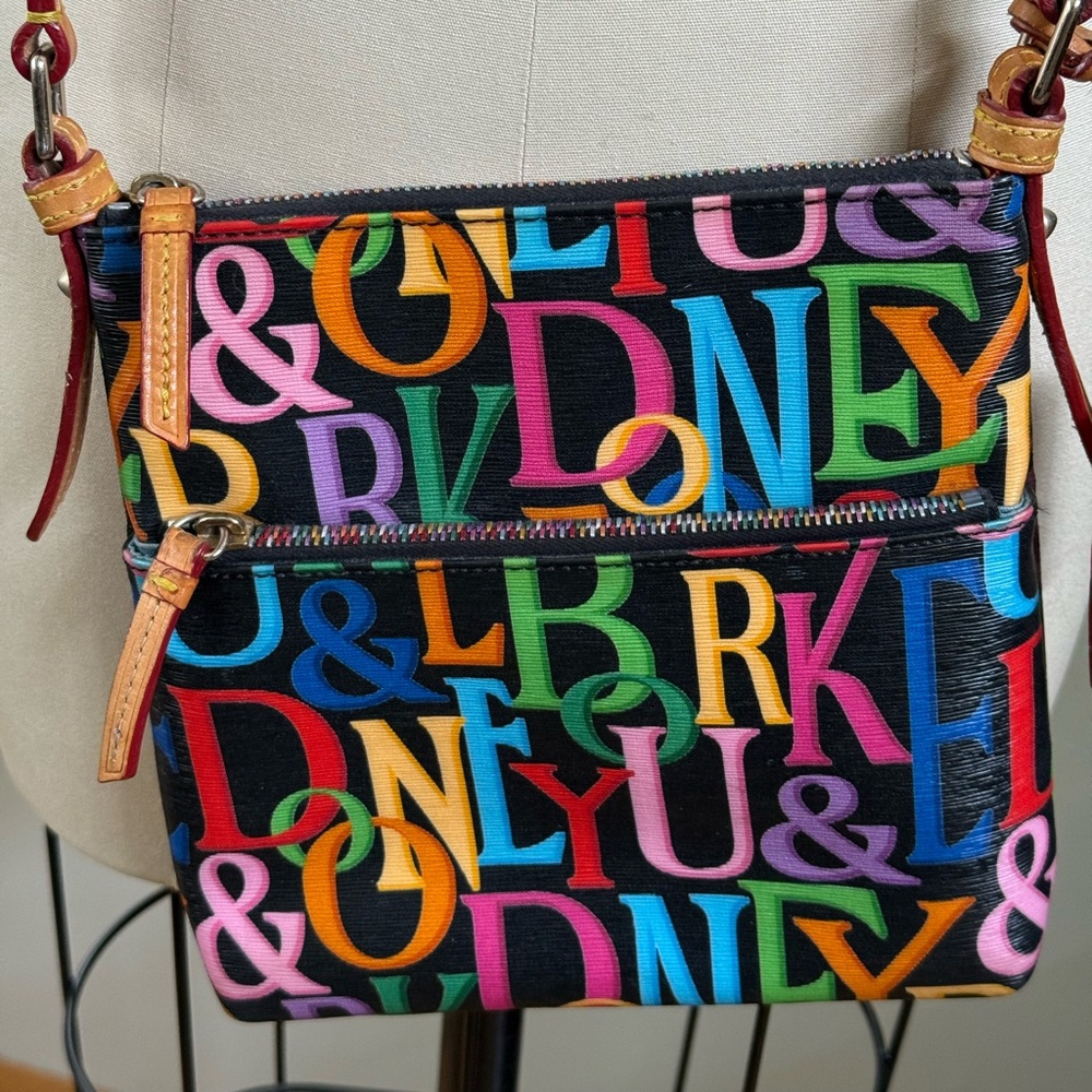 Vintage Dooney & Bourke Multicolor Grafica Letter Carrier Crossbody bag
